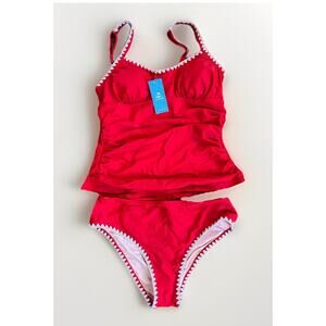 Cupshe Red Tankini Two Piece Swimsuit Size Medium NWT